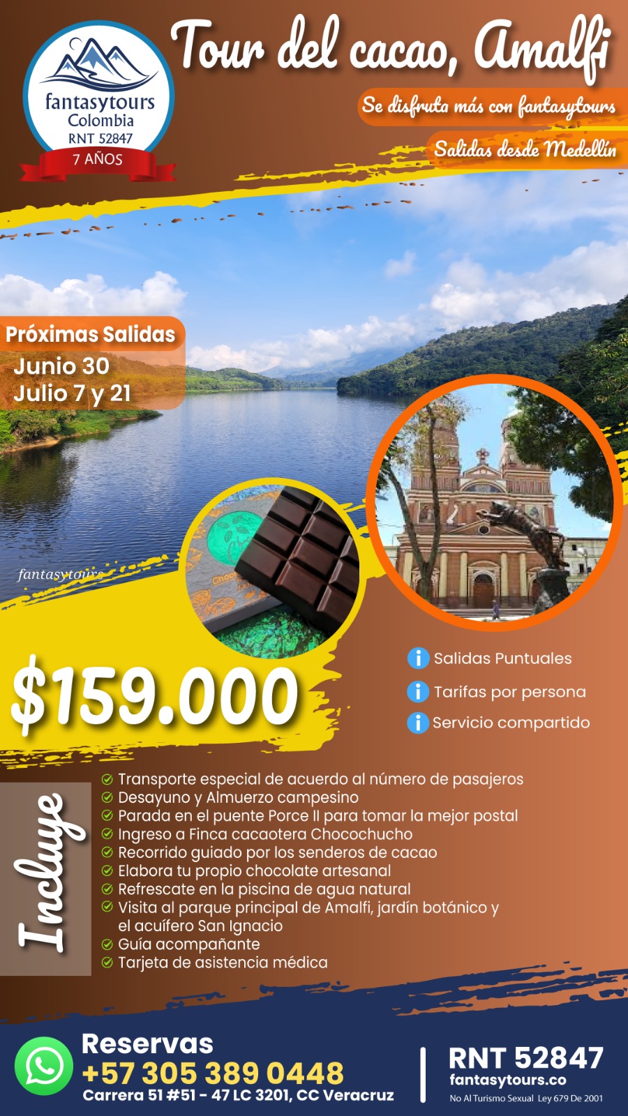 Programación Tour del cacao AmalfiParque del café y termalesnbspAgencia de Viajes fantasytours Planes turísticos en Santa Fe de Antioquia Medellín Guatapé y Nápoles